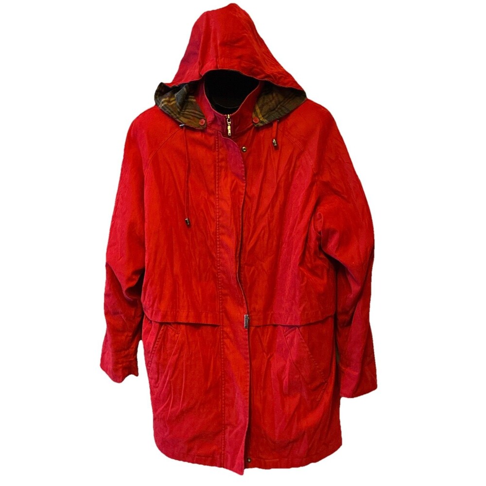 Liz Claiborne Coat Plus SZ Full Zip Winter Parka Removable Liner & Hood Red 1X